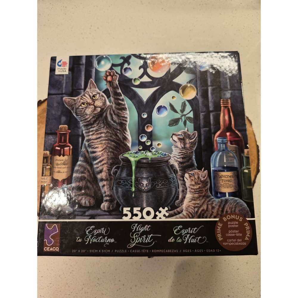 Caeco CATS Puzzles Lot of 2 Night Spirit & Kitty Chaos 550-500 Pcs. Complete - Picture 9 of 15